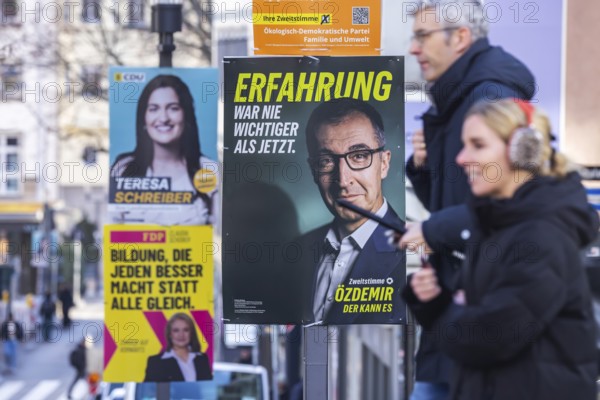 2026 state election in Baden-Württemberg. Election advertising in the city center of Stuttgart. Election poster of the GRÜNE party with leading candidate Cem Özdemir.Stuttgart, Baden-Württemberg, Germany