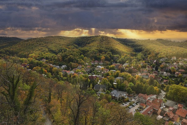 View of Thale from Hexentanzplatz, Saxony-Anhalt, Harz