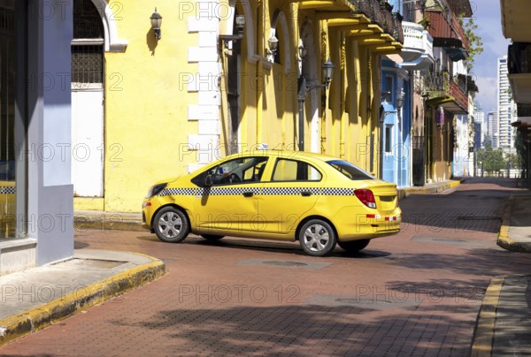 Panama, Panama City historic center Casco Viejo colorful streets and colonial architecture