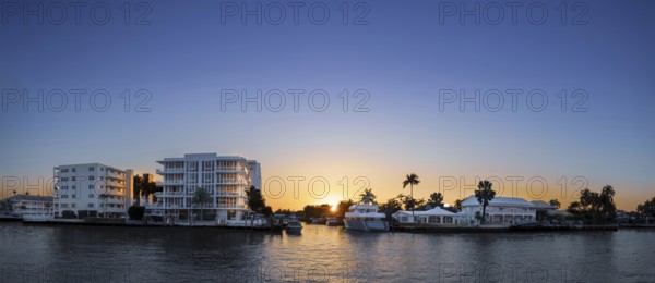 Private yachts and sailboats in Fort Lauderdale canals in Florida