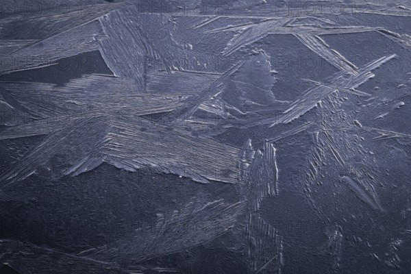 Crystal-like ice structures, frozen lake, Finland