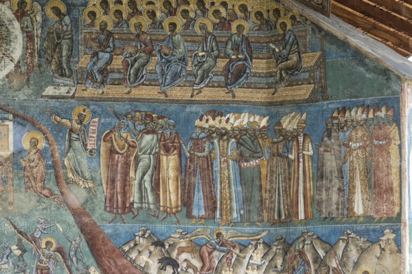Detail of the Last Judgment wall frescoes at the Vorone? monastery church, 1547, Vorone?, Romania