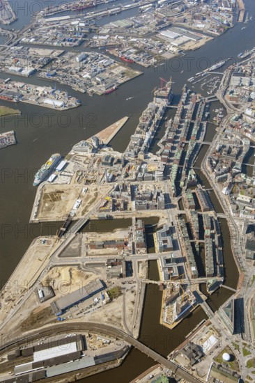 Hafencity, Speicherstadt, city center, architecture, Stättebau, historical 2010, aerial view, Hamburg, Germany