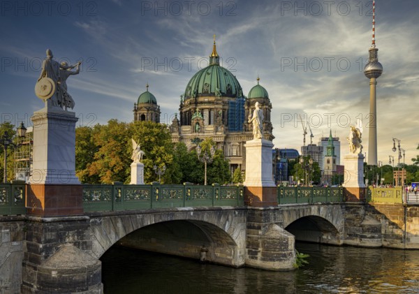 Unter den Linden, view from the castle bridge to Berlin Cathedral, Germany