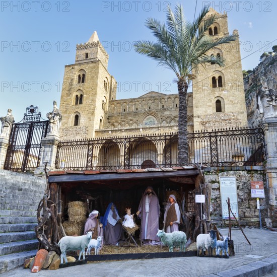 Cefalù Cathedral, Romanesque Basilica, UNESCO World Heritage Site, Norman Architecture, Crib, Cefalu, Sicily, Italy