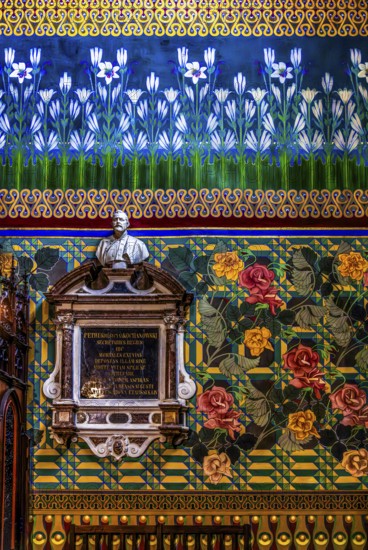 Polychrome detail by Wyspianski, Art Nouveau frescoes, Franciscan Church, 1249, Krakow, Poland