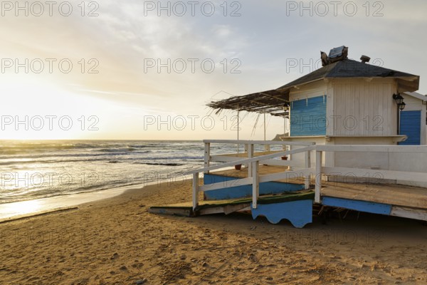 Beach house, Lido Scala dei Turchi, Realmonte, Agrigento, Sicily, South Coast, Mediterranean Sea, Italy