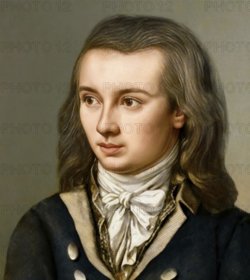 Portrait of Georg Philipp Friedrich Freiherr von Hardenberg, pseudonym and pen name Novalis, 1772 - 1801, German poet of Early German Romanticism, digitally edited