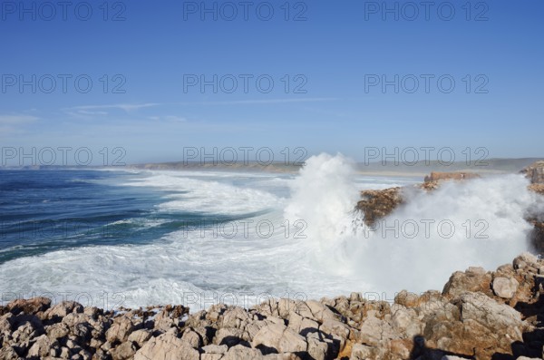 Surf on the Rocky Coast, Carrapateira, Parque Natural do Sudoeste Alentejano e Costa Vicentina, Algarve, Portugal