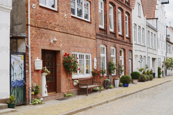 Houses, 'Little Amsterdam of the North' Friedrichstadt, North Frisia, Schleswig-Holstein, Germany