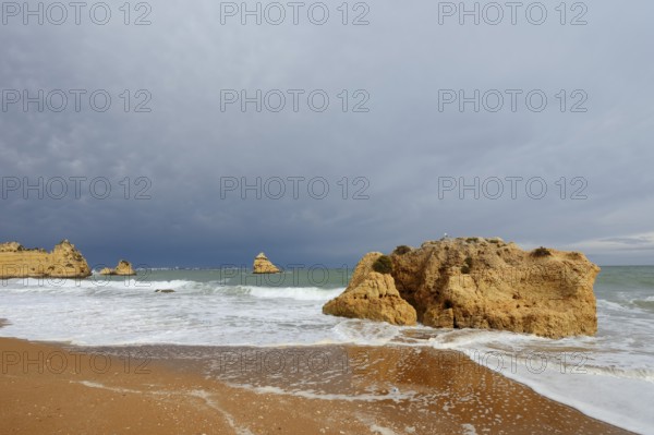 Rocks on the beach, Praia Dona Ana, Lagos, Algarve, Portugal