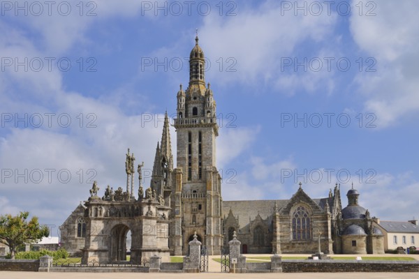Saint-Germain and Calvary Church, Enclosed Parish, Pleyben, Finistere Department, Brittany, France