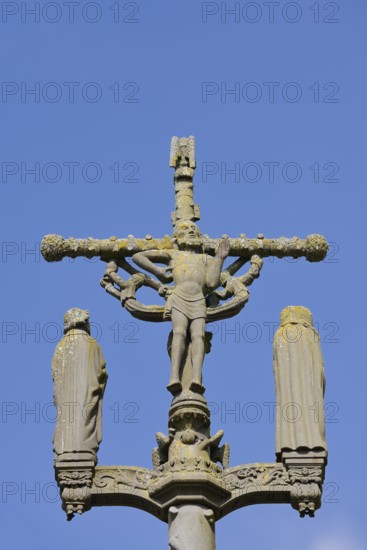 Calvary near Saint-Germain Church, Enclosed Parish, Pleyben, Finistere Department, Brittany, France
