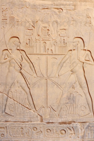 Relief of Sema-taui symbol, Luxor Temple, Luxor, Egypt