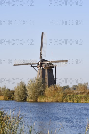 Historic windmill, UNESCO World Heritage Site, Kinderdijk, South Holland, Netherlands