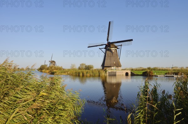 Historic windmills, UNESCO World Heritage Site, Kinderdijk, South Holland, Netherlands