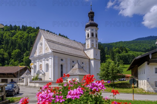 Kirche St. Michael, Sachrang, Sachranger Tal, Chiemgau, Upper Bavaria, Bavaria, Upper Bavaria, Bavaria, Germany