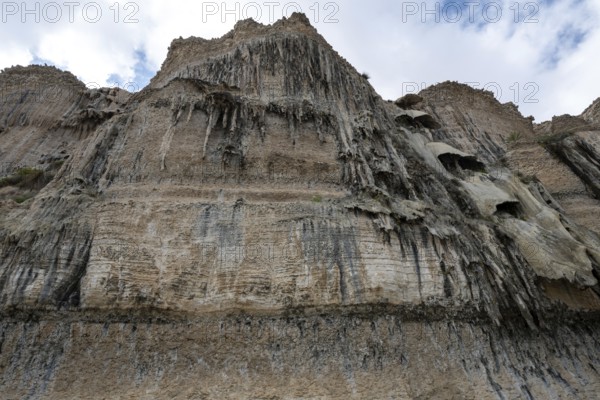 Natif waterfall, limestone deposits, Oman