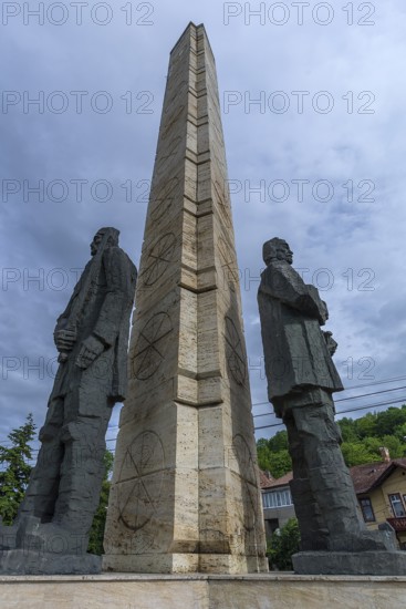 Horea, Closca and Crisan statue by sculptor Ion Vasiliu, depicting the three leaders of the peasant uprising of 1784-1785, Cluj-Napoca, Transylvania, Romania