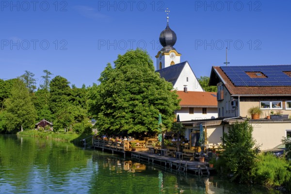 Alzbad, Flussschwimmbad an der Alz, Truchtlaching, Chiemgau, Upper Bavaria, Bavaria, Germany