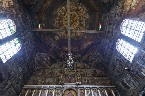 Vaulted ceiling of St. George's Orthodox Church, around 1500, wooden church, Drochobych, Ukraine