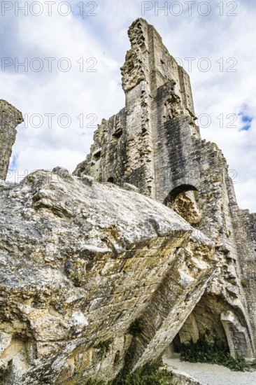 Ruins of Corfe Castle, Wareham, Dorset, England, United Kingdom