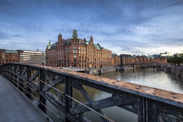 Bridges with warehouses in Hamburg's Speicherstadt, Hamburg, Germany