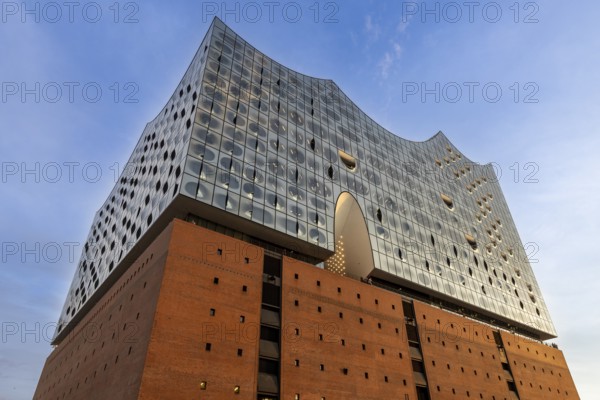 Façade of the Elbe Philharmonic Hall, Hafencity, Hamburg, Germany
