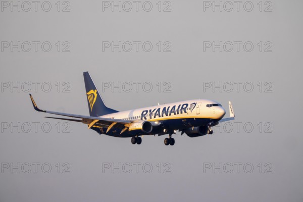 Ryanair Boeing 737 lands at Cologne/Bonn Airport, North Rhine-Westphalia, Germany