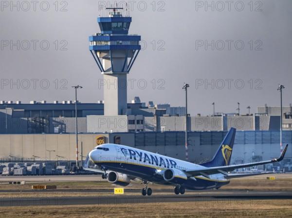 Ryanair Boeing 737 takes off at Cologne/Bonn Airport, North Rhine-Westphalia, Germany