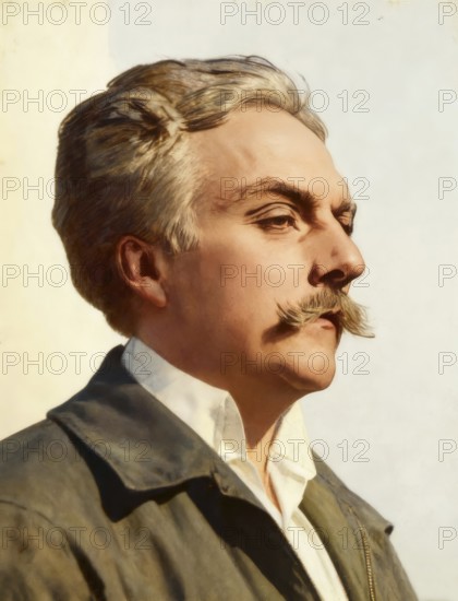 Portrait of Gabriel Fauré, 1845-1924, French composer, digitally edited according to a drawing by John Singer Sargent, 1896