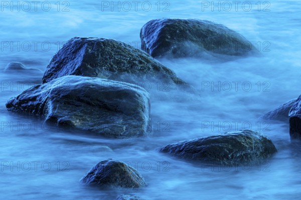 Evening on the chalk coast in Jasmund National Park, Rügen, Lohme, Mecklenburg-Western Pomerania, Germany