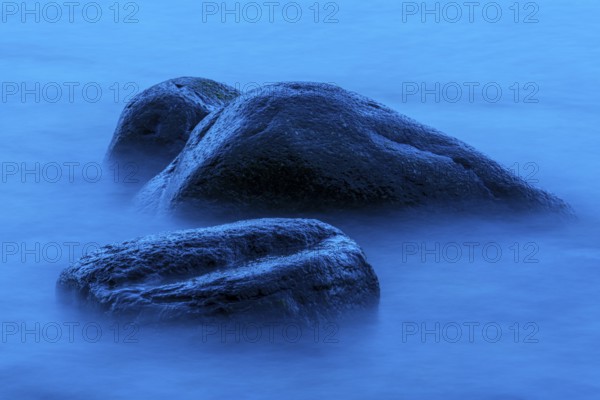 Blue hour on the chalk coast on Rügen, Jasmund, Lohme, Mecklenburg-Western Pomerania, Germany