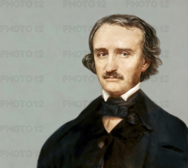 Portrait of Edgar Allan Poe, 1809 – 1849, American writer, digitally edited according to a photograph