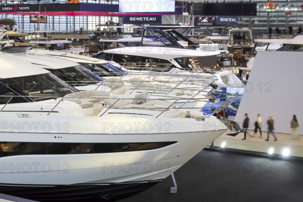 Düsseldorf, North Rhine-Westphalia, Germany - Luxury yachts at boot Düsseldorf