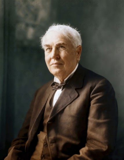 Portrait of Thomas Alva Edison, 1847 - 1931, American inventor, c. 1922, digitally