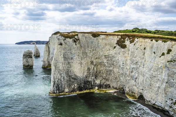 White Cliffs of Old Harry Rocks Jurassic Coast, Handfast Point, Dorset, UK