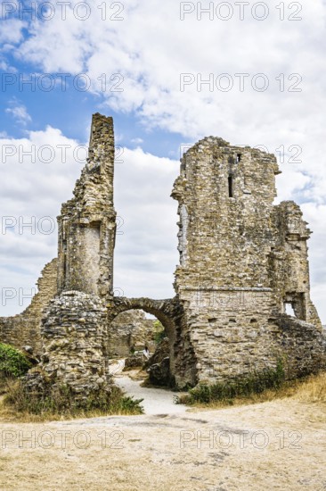 Ruins of Corfe Castle, Wareham, Dorset, England, United Kingdom