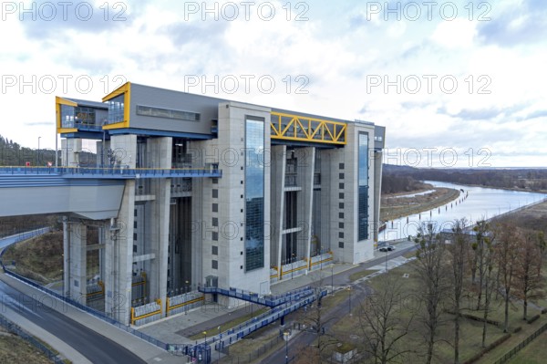 New boat lift, Oder-Havel Canal, Niederfinow, Brandenburg, Germany