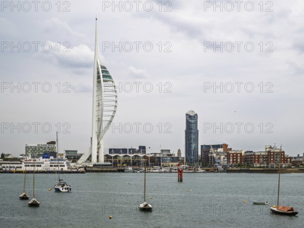 Portsmouth Harbour over Spinnaker Tower, Portsmouth, Gosport, England, United Kingdom