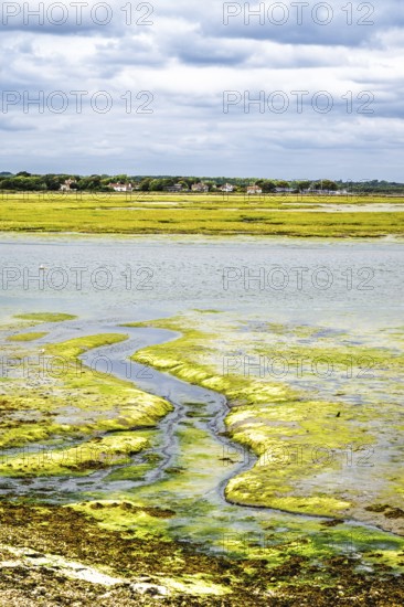 Marshes over Hurst Spit, Milford on Sea, Lymington, Hampshire, UK
