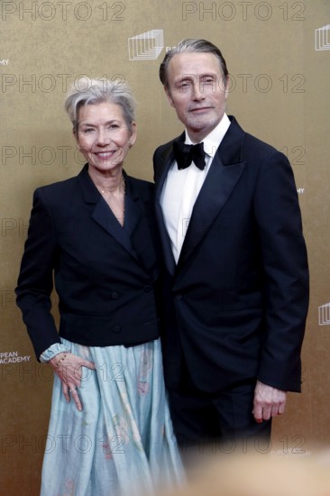 Hanne Jacobsen and Mads Mikkelsen arriving at the European Film Awards at the House of World Cultures in Berlin on 17.01.2026