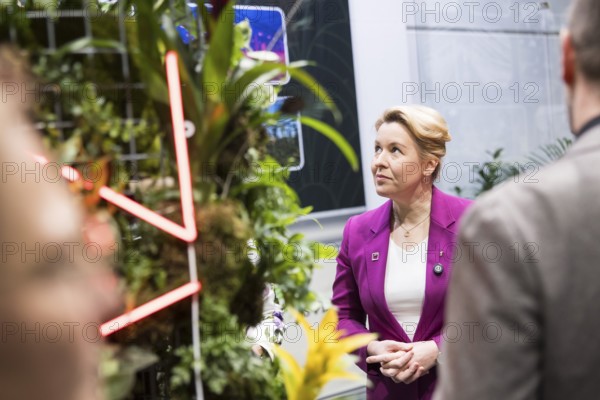 Franziska Giffey (Senator for Economics, Energy and Public Enterprises) in the flower hall at the Green Week on the exhibition grounds in Berlin on 16 January 2026. The trade fair for the agricultural and food industry will take place from 16-25 January 2026