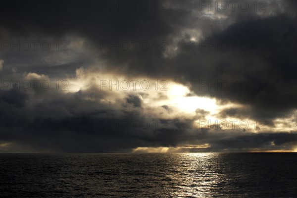 Dramatic cloud formations over the sea at sunset in Andenes, Vesterålen, Andenes, Vesterålen, Norway