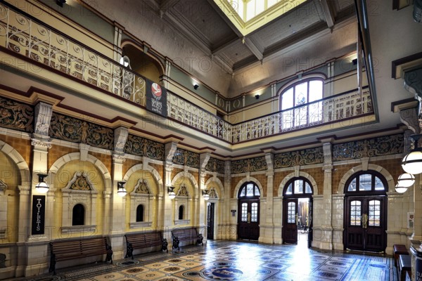 Magnificent interior view of Dunedin railway station with decorative elements, Dunedin, null, New Zealand