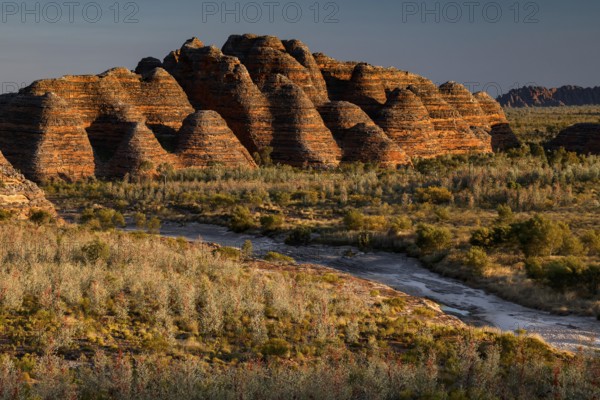 Spectacular Bungle Bungle rock domes near Piccaninny Creek in morning light, Purnululu, Western Australia, Australia