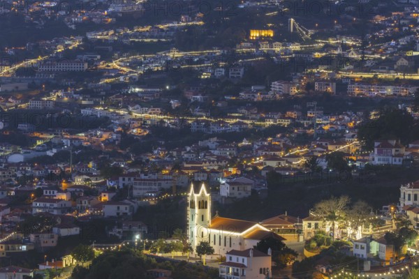 Dusk, São Gonçalo Paróquia Church, Funchal, Madeira, Portugal