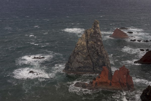 Rock formations in the Atlantic Ocean, volcanic peninsula, Ponta de São Lourenço, Ponta de Sao Lourenco, rocky coast, Punta de San Lorenzo, Madeira, Portugal