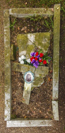 Grave at San Michele Cemetery, Venice, Veneto, Italy