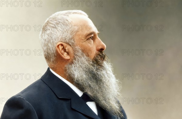 Claude Monet, 1840 – 1926, French painter and founder of Impressionism, digitally optimized based on a photograph by Nadar, subsequently colored